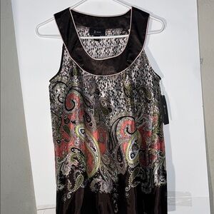 Bwear Black and Red Paisley Sleeveless Blouse